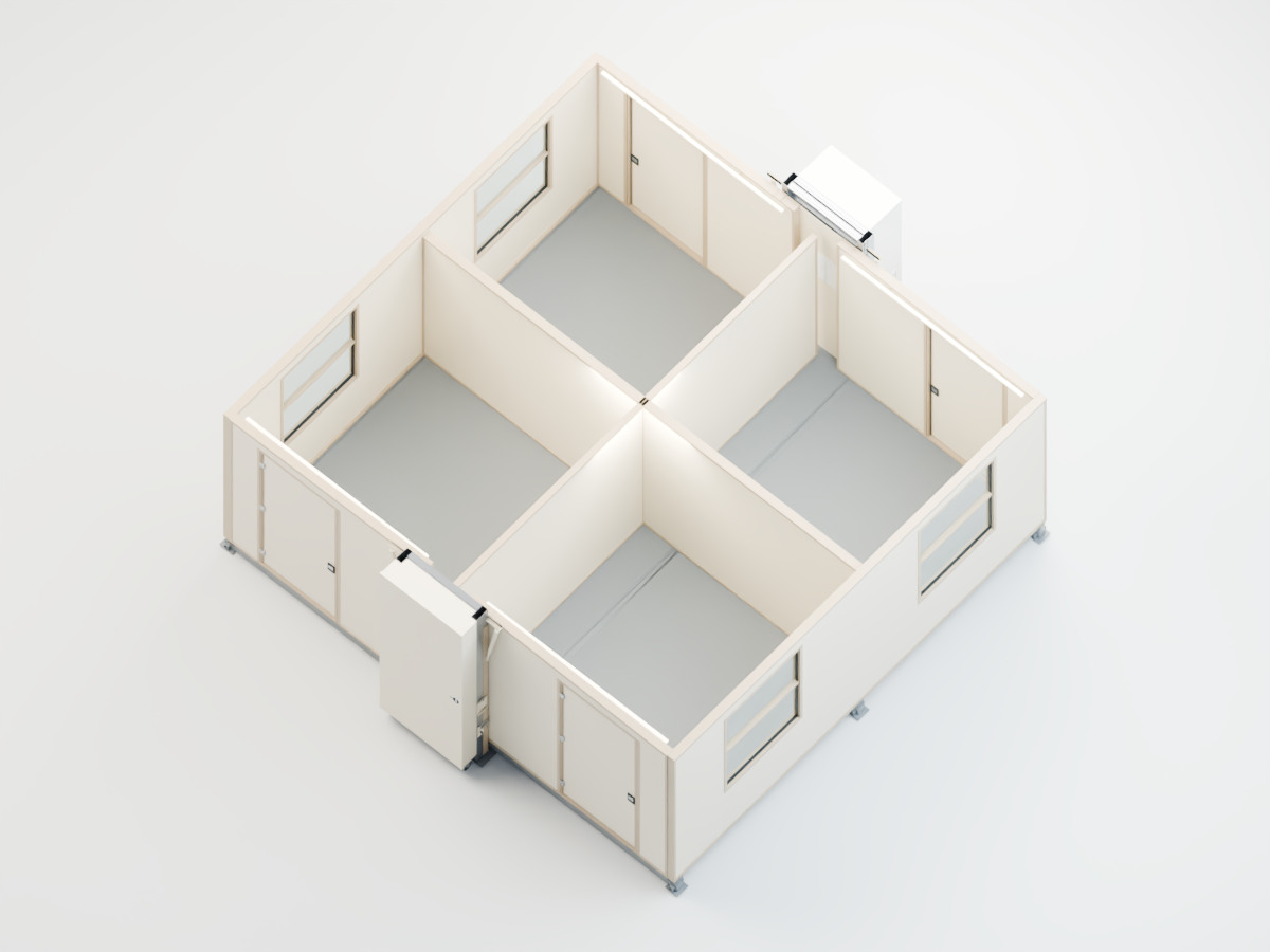 FORTS 38 partitioned layout example with separate exterior room entrances